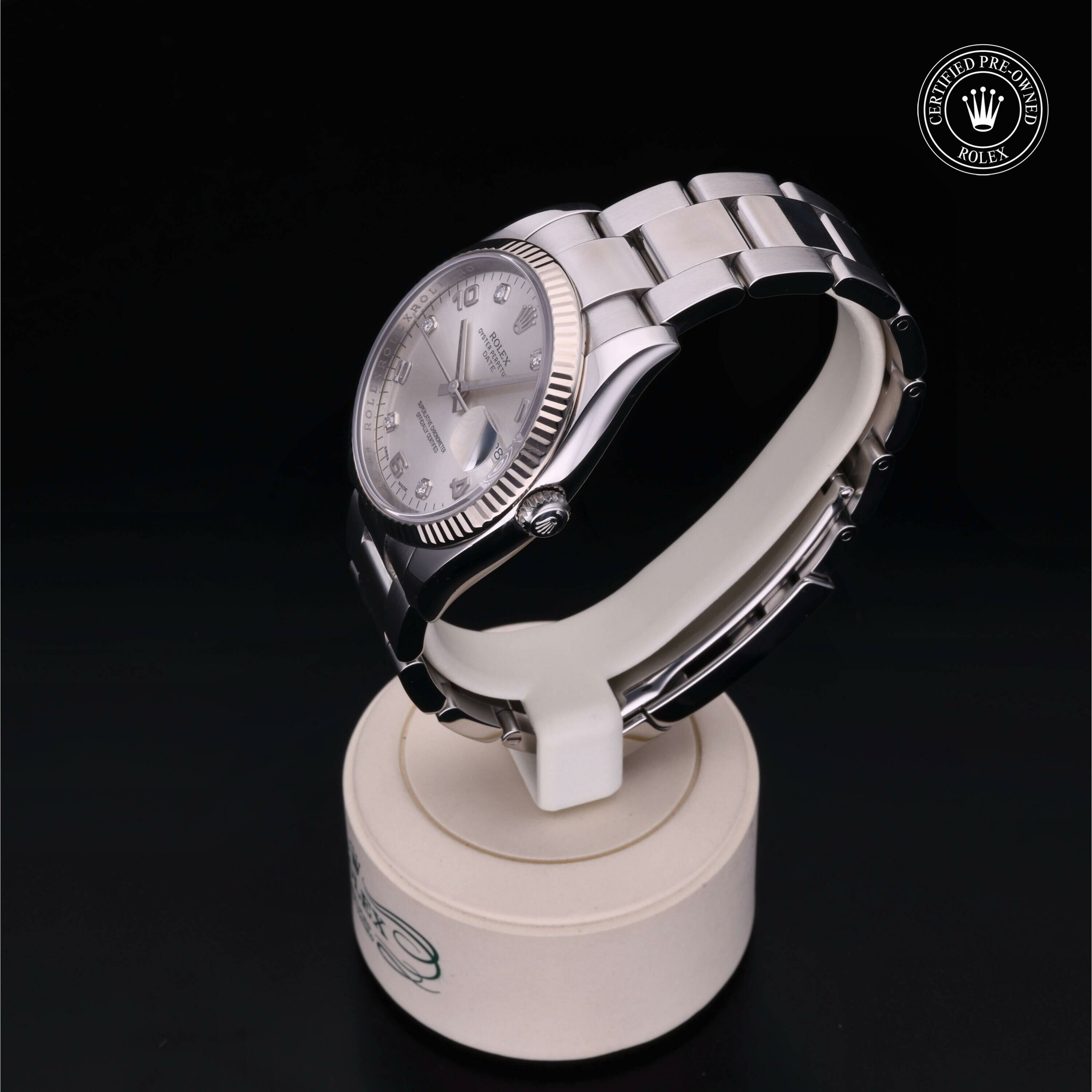 Rolex Date 34 in Rolesor 18 Carat White M115234-0012 at Ferret - view 8