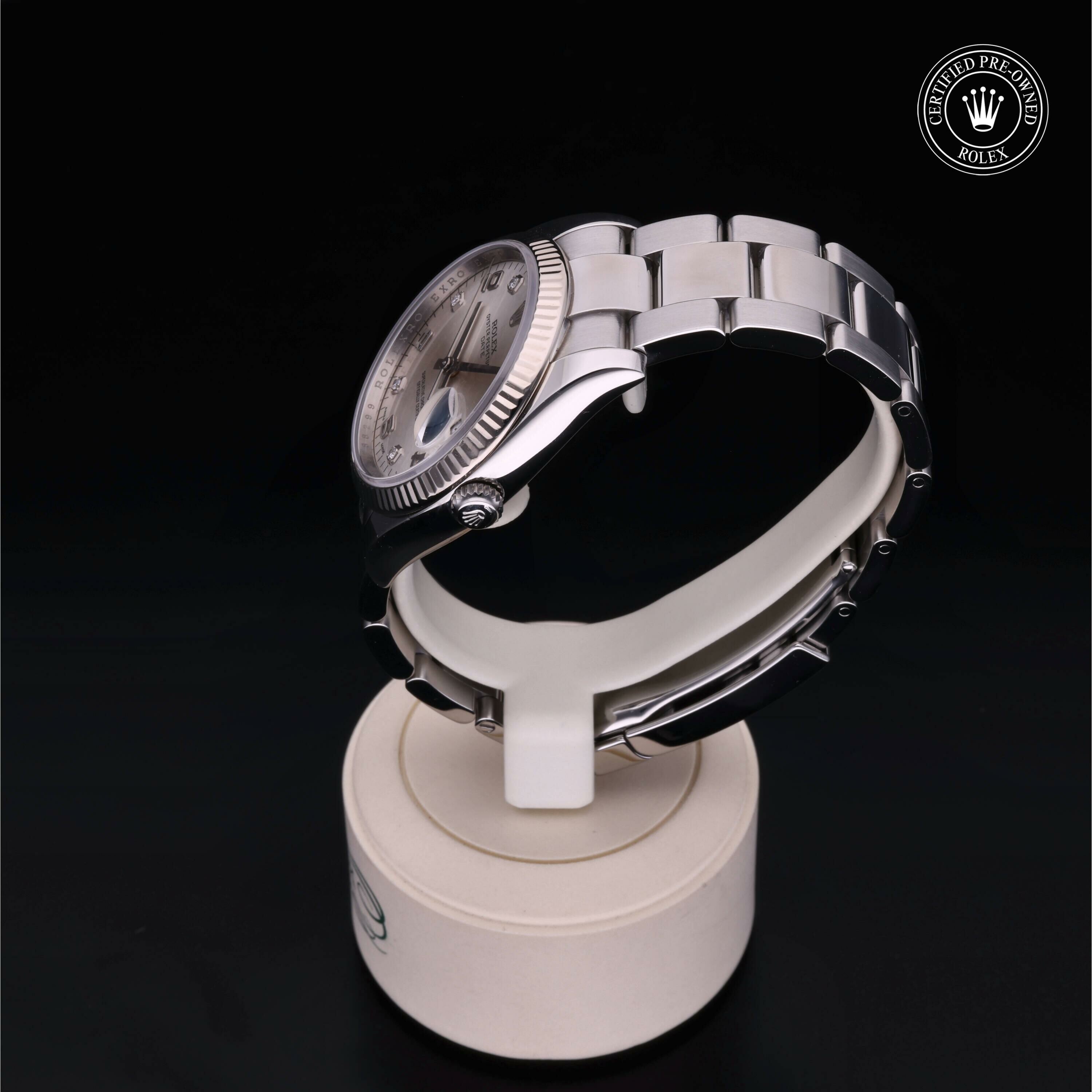 Rolex Date 34 in Rolesor 18 Carat White M115234-0012 at Ferret - view 10