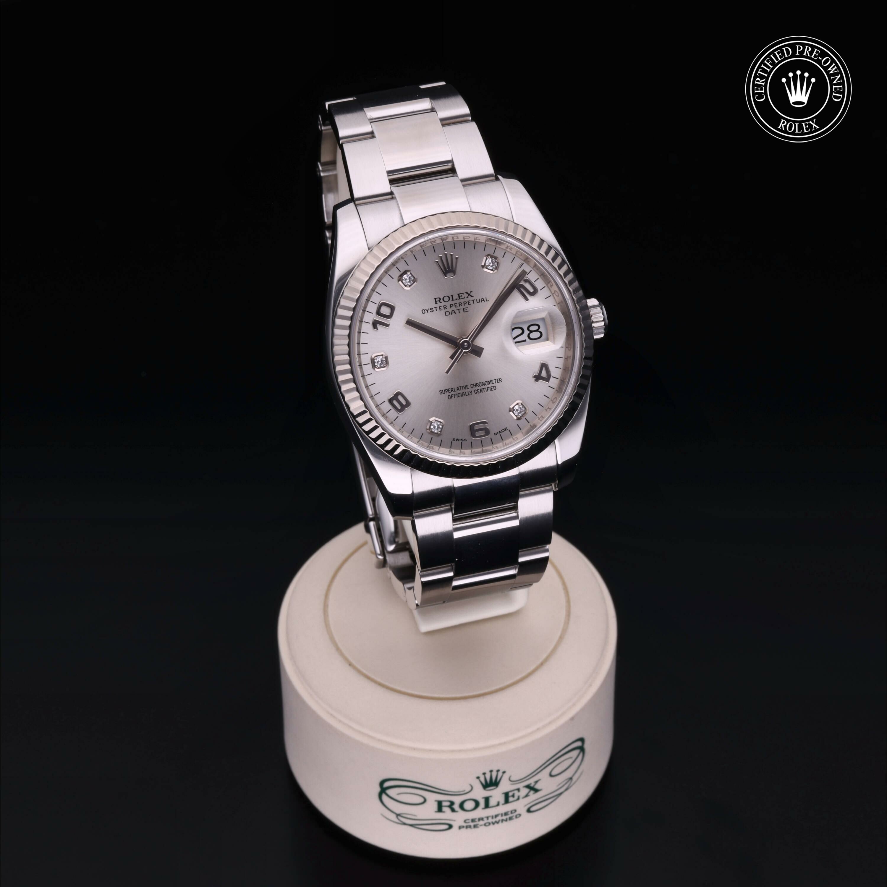 Rolex Date 34 in Rolesor 18 Carat White M115234-0012 at Ferret - view 35