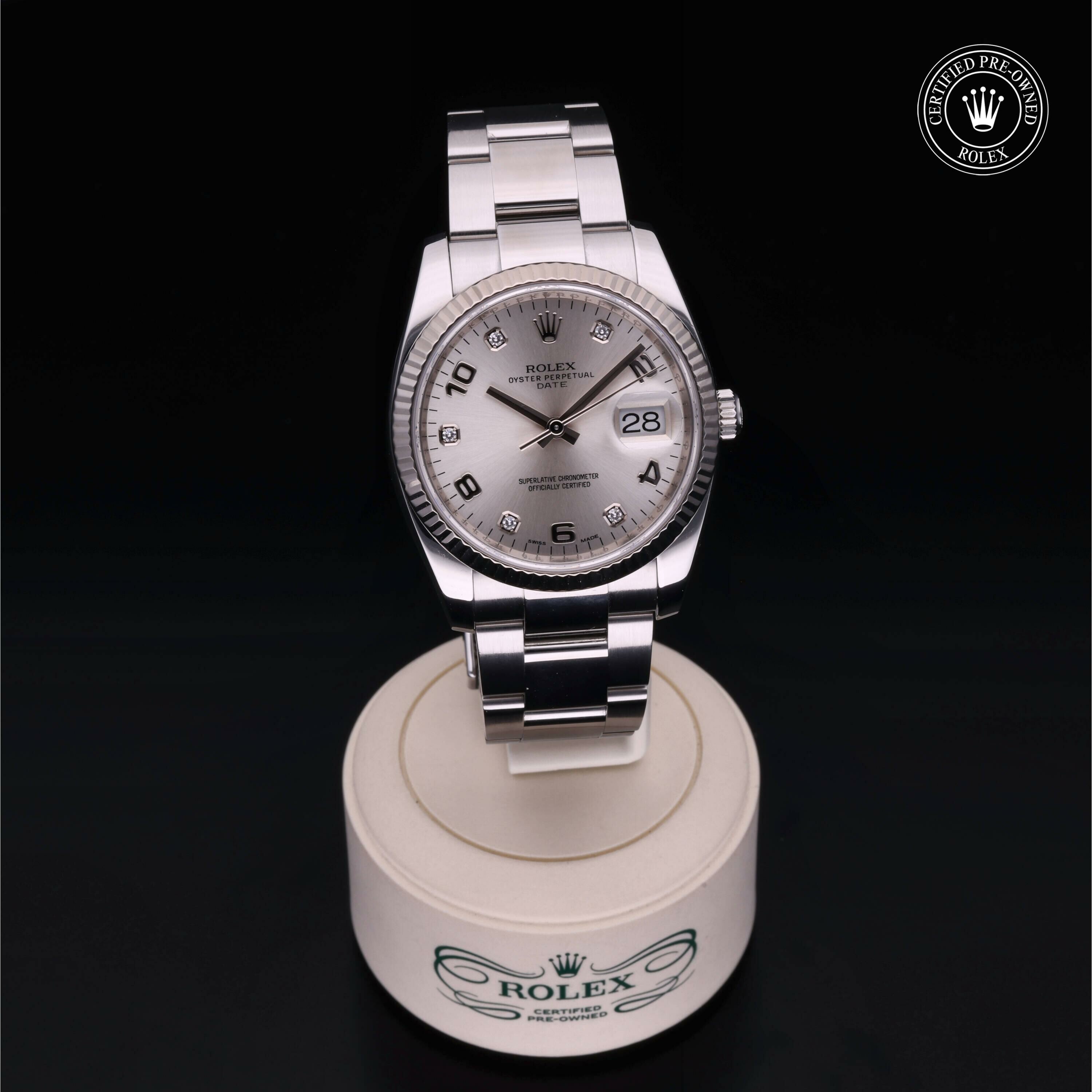 Rolex Date 34 in Rolesor 18 Carat White M115234-0012 at Ferret - view 36