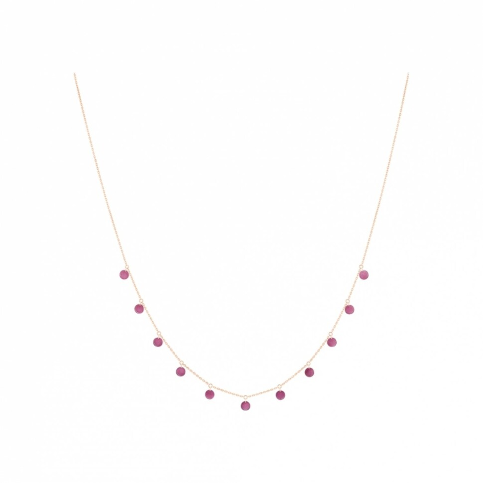 Collier La Brune & La Blonde en or rose et rhodolithes