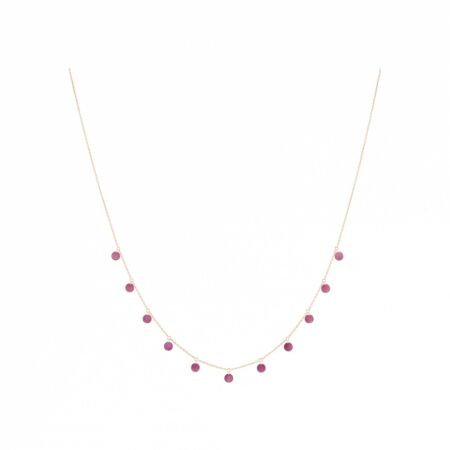 Collier La Brune & La Blonde en or rose et rhodolithes