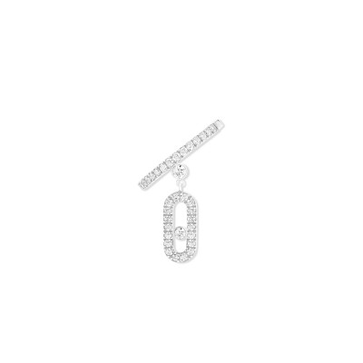 Boucles d'oreilles Messika Mono Clip Move Uno en or blanc et diamants