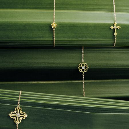 Bracelet Mellerio Les Muses Le Petit Cactus Vanille Green Diamant, or vert et or rose