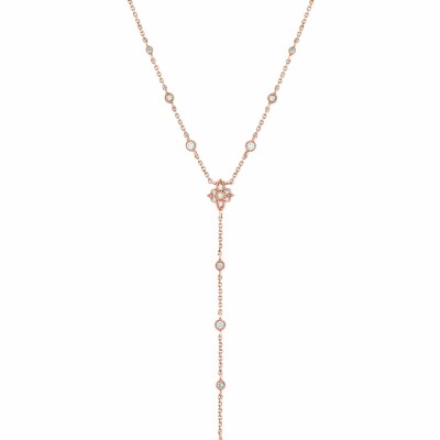 Collier long Stone Paris Belle Epoque en or rose et diamants