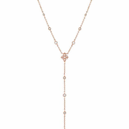 Collier long Stone Paris Belle Epoque en or rose et diamants