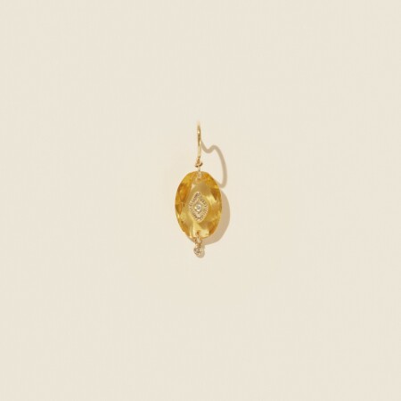 Mono boucle d'oreille Pascale Monvoisin Souad n°2 Citrine