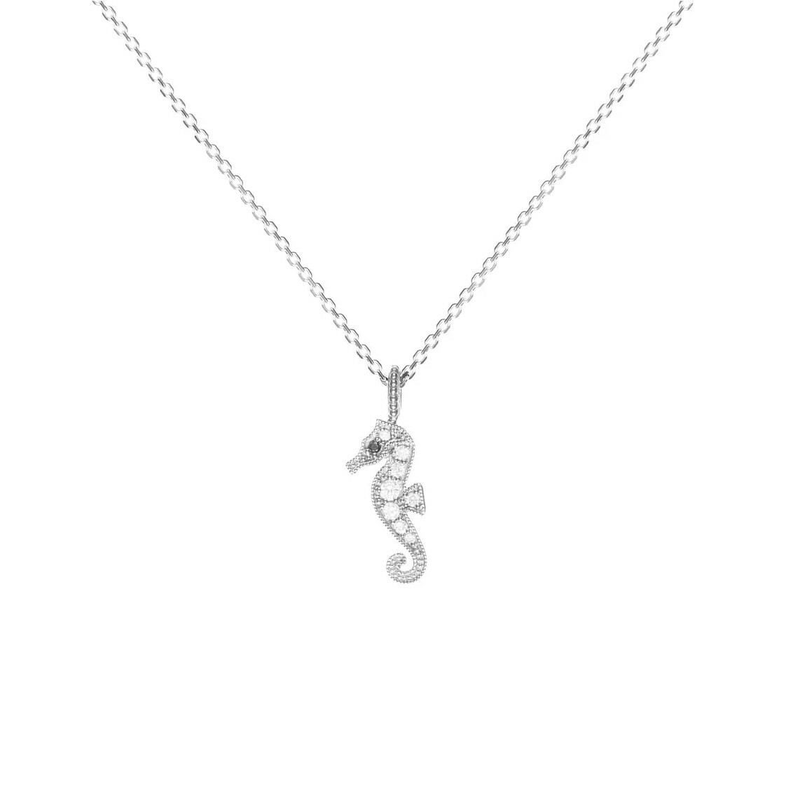 Purchase Stone Paris Seahorse Necklace in white gold and diamonds