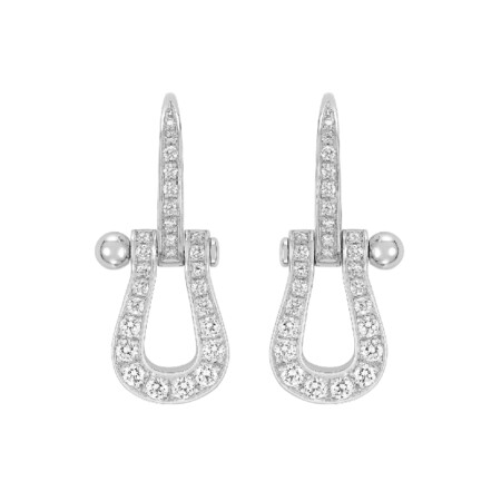 Boucles d'Oreilles Fred Force 10 en or blanc et diamants