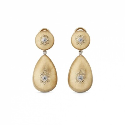 Boucles d'Oreilles Buccellati Macri Classica en or jaune et diamants