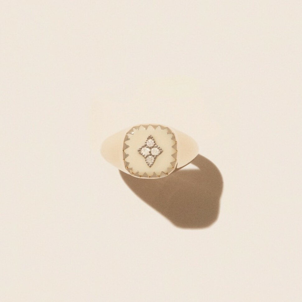 Pascale Monvoisin Pierrot White Signet Ring