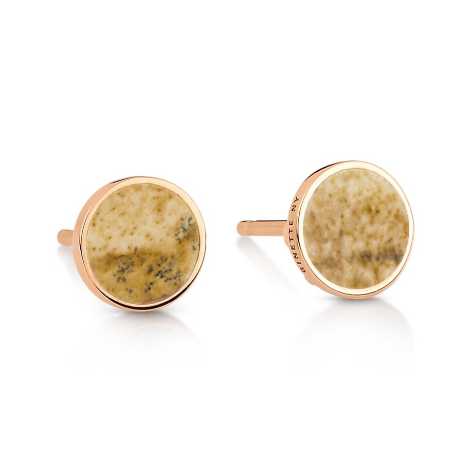 Ginette NY Ever Earrings in rose gold and picture jaspe