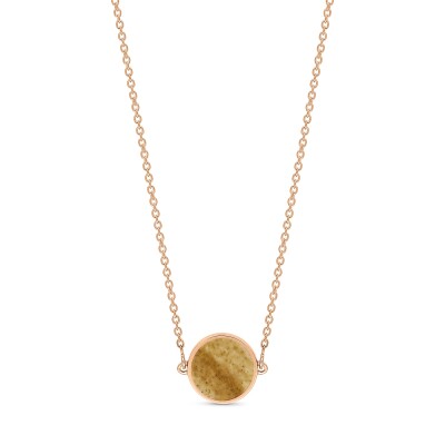 Ginette NY Mini Ever Necklace in pink gold and picture jaspe