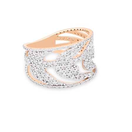 Bague Ginette NY Palms en or rose et diamants