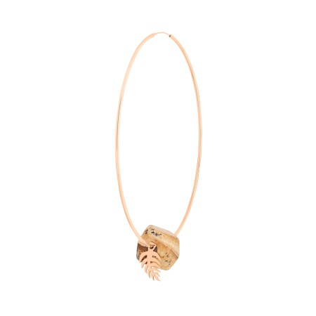 Collier Ginette NY Solo Jumbo en or rose et jaspe paysage