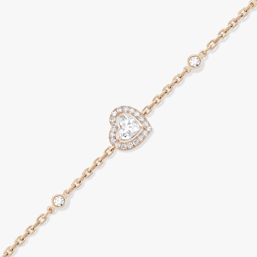 Messika Bracelet Joy Coeur in pink gold and diamond