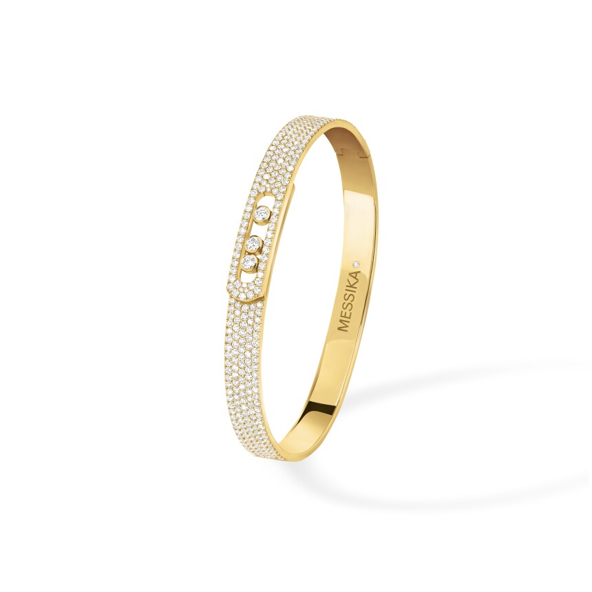 Messika Move Noa paved bracelet in yellow gold