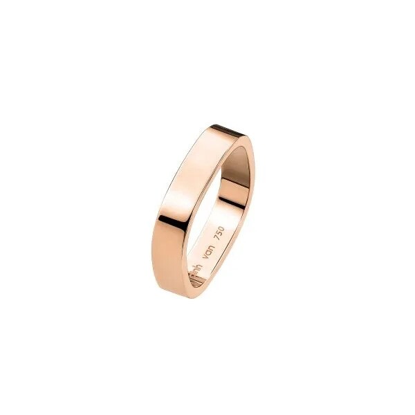 Dinh Van Square Wedding Ring 4mm in pink gold