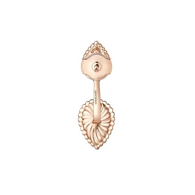 Mono boucle d'oreille Boucheron Serpent Bohème quartz rose motifs S et XS en or rose et diamants et quartz rose