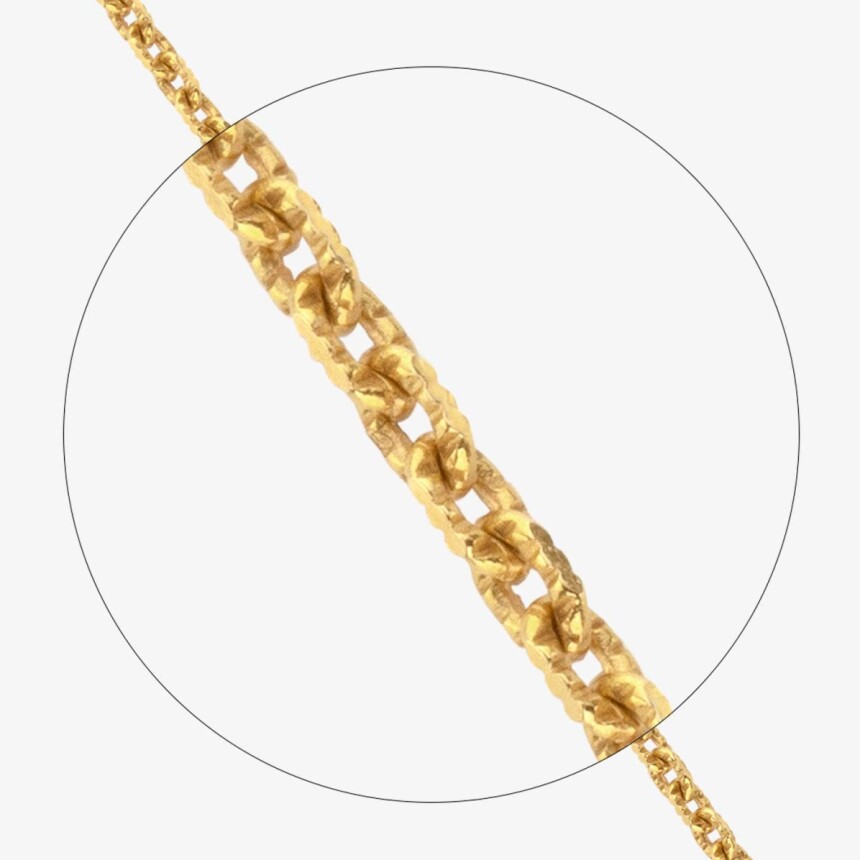 Arthus Bertrand Gold Chain in Ribbed Mesh - 50 Cm