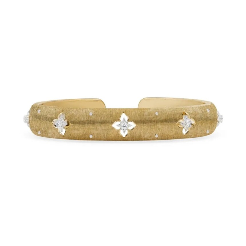 Bracelet Buccellati Macri Giglio en Or jaune , Or blanc et diamants