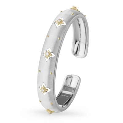 Bracelet Buccellati Macri Giglio en or blanc , or jaune et diamants