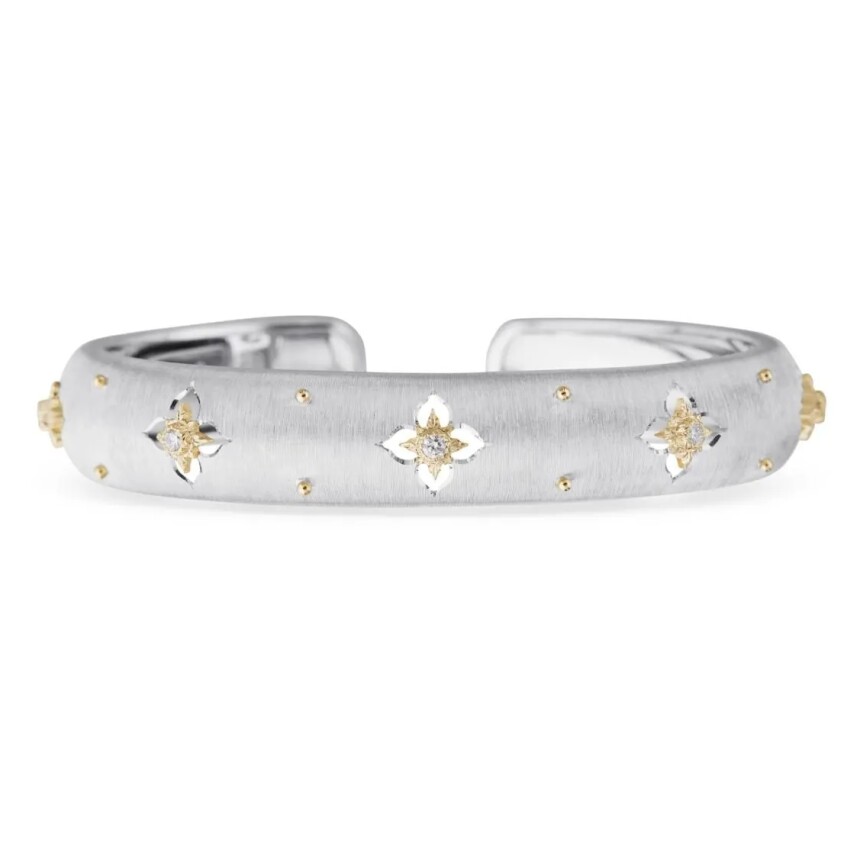 Bracelet Buccellati Macri Giglio en or blanc , or jaune et diamants