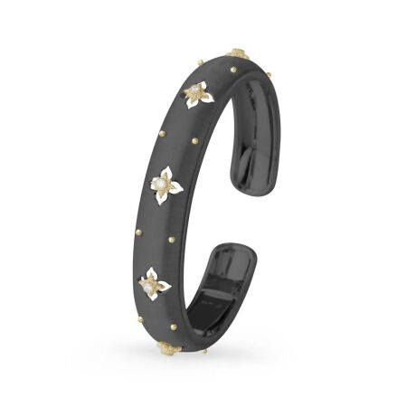 Buccellati Macri Giglio bracelet in DLC yellow gold plated black and diamonds