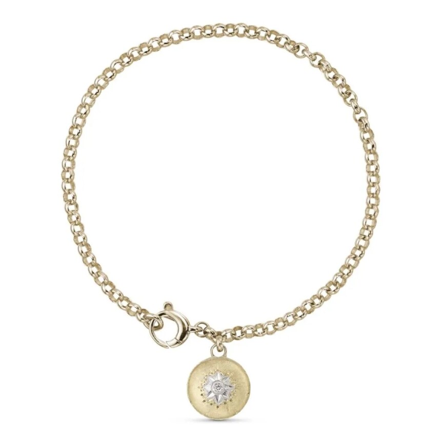Bracelet sur chaine Buccellati Macri Classica en or jaune, or blanc et diamants