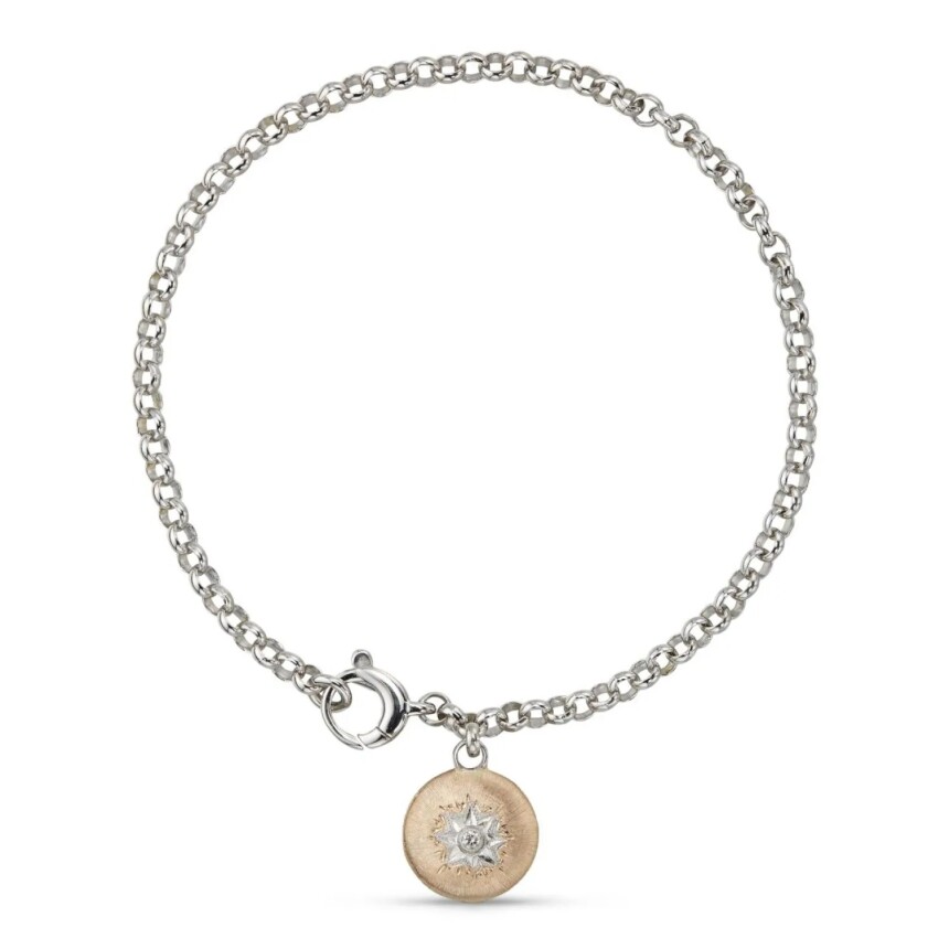 Buccellati Macri Classica chain bracelet in pink gold, white gold and diamonds
