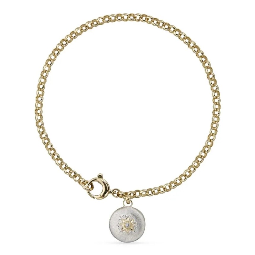 Bracelet sur chaine Buccellati Macri Classica en or blanc , or jaune et diamants