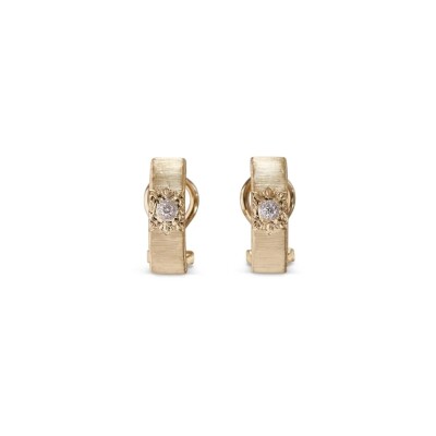 Boucles d'oreilles Buccellati Macri Classica en or jaune, or blanc et diamants