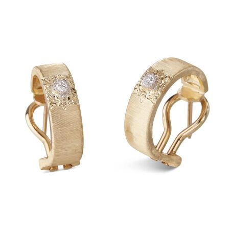 Buccellati Macri Classica earrings in yellow gold, white gold and diamonds