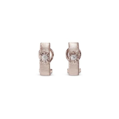 Boucles d'oreilles Buccellati Macri Classica en or rose, or blanc et diamants