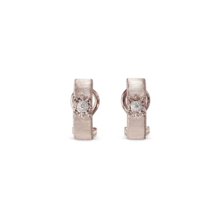 Buccellati Macri Classica earrings in pink gold, white gold and diamonds