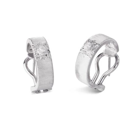 Buccellati Macri Classica earrings in white gold and diamonds