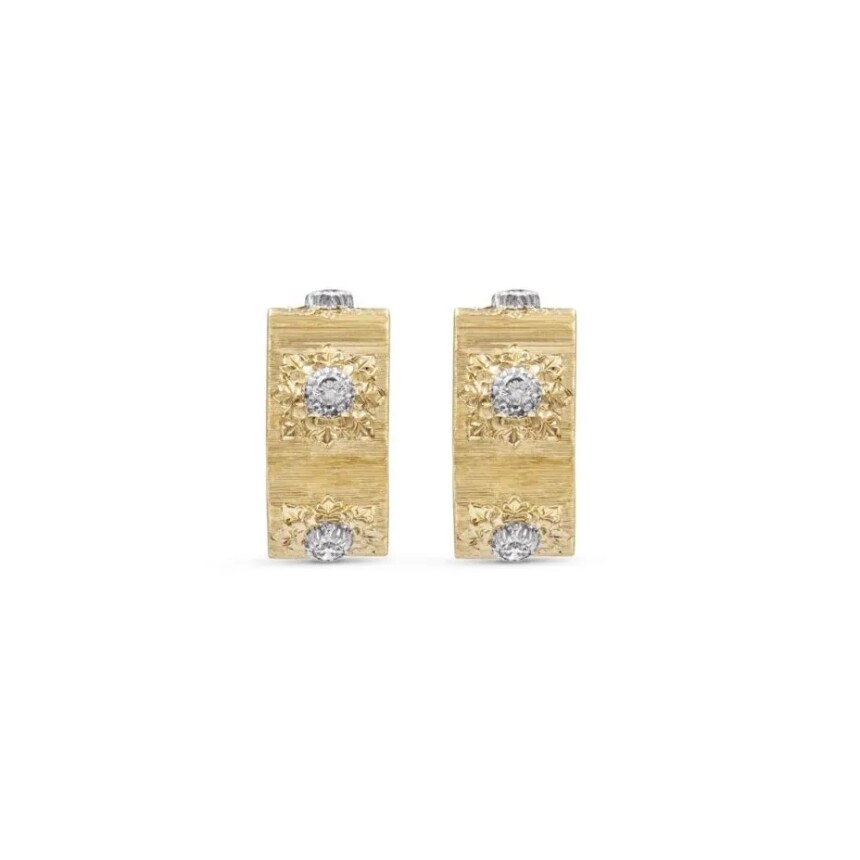 Buccellati Macri Classica earrings in yellow gold, white gold and diamond