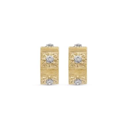 Buccellati Macri Classica earrings in yellow gold, white gold and diamond