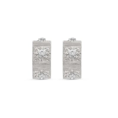 Boucles d'oreilles Buccellati Macri Classica en or blanc et diamants