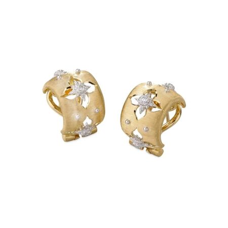 Buccellati Macri Giglio earrings in yellow gold, white gold and diamonds