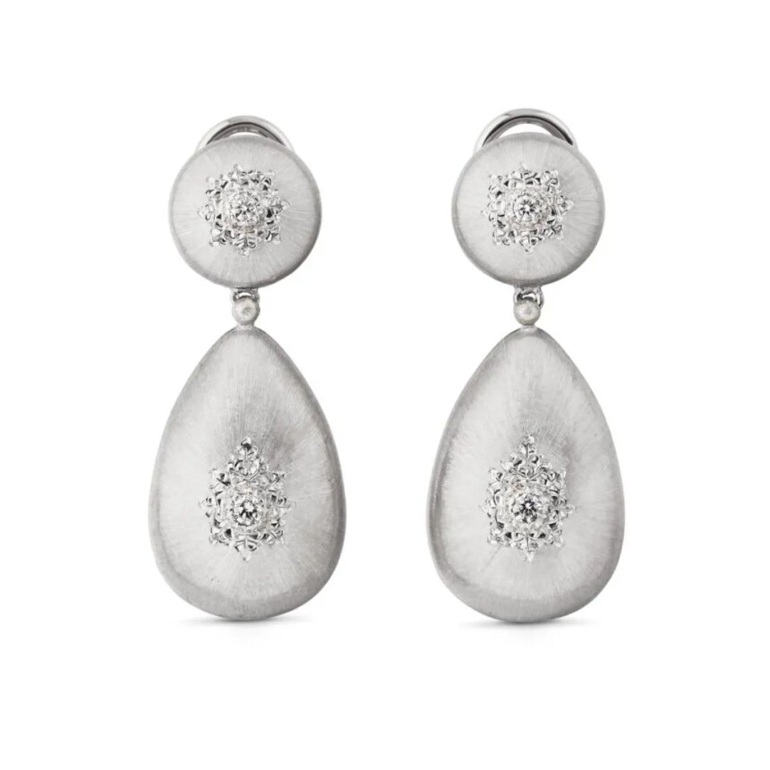 Buccellati Macri Classica earrings in white gold and diamonds