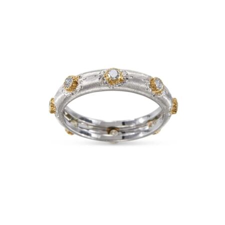 Buccellati Eternal Macri Positano ring in white gold, yellow gold and diamonds