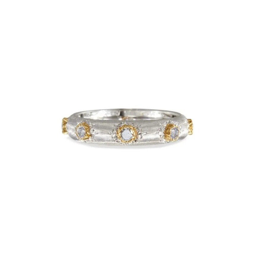 Buccellati Eternal Macri Positano ring in white gold, yellow gold and diamonds