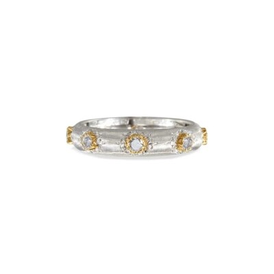 Bague Buccellati Eternelle Macri Positano en or blanc , or jaune et diamants