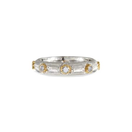 Buccellati Eternal Macri Positano ring in white gold, yellow gold and diamonds