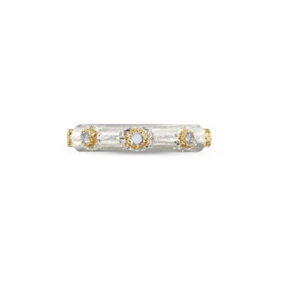 Bague Buccellati Eternelle Macri Positano en or blanc , or jaune et diamants