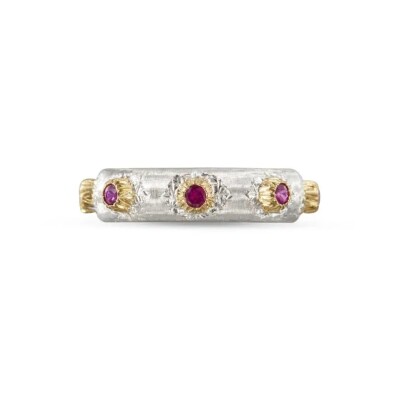 Bague Buccellati Eternelle Positano en or blanc , or jaune et rubis