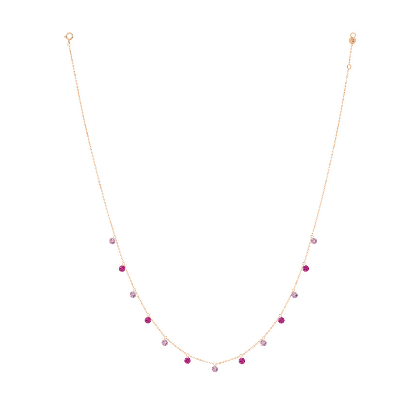la Brune & la Blonde Confetti Necklace - rubies and pink sapphires