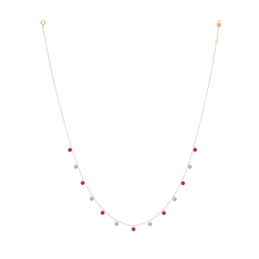 la Brune & la Blonde Confetti Necklace - rubies and diamonds