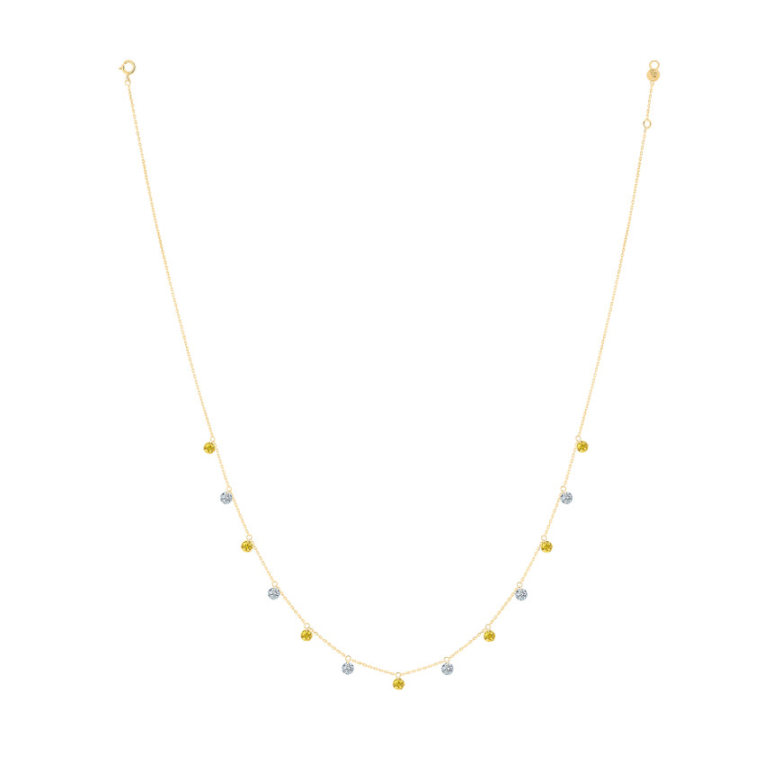 la Brune & la Blonde Confetti Necklace - yellow sapphires and diamonds